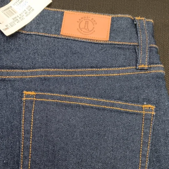 Lands End Women's Dark Wash Bootcut Denim Jeans Blue Mid Rise Size 12 Tall NEW - Picture 11 of 14